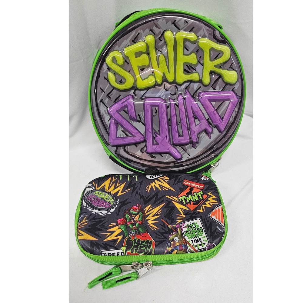 TMNT‎ Sewer Squad Insulated Lunch Bag and Accessory Case Set Nickelodeon 2024